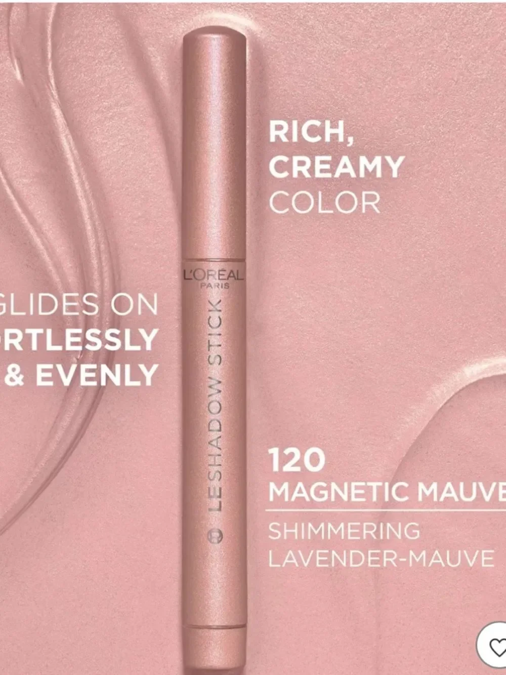 🦋 5/$25 L'Oreal 120 Magnetic Mauve Cream Eyeshadow Stick New FullSz